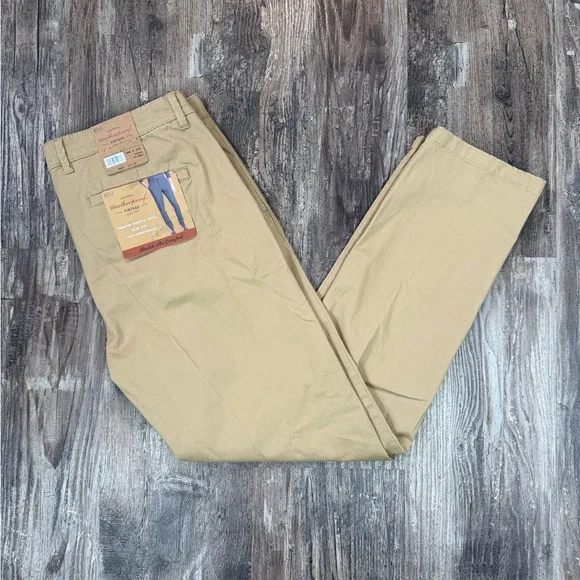 Weatherproof Men's 36 x 32 Khaki Chinos Slim Fit Stretch Twill NWT - Picture 2 of 8